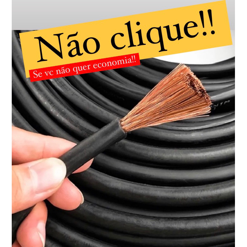 fio cabo flexível eletrico 35mm 10 ou 5 metros do residencial ou para som automotivo