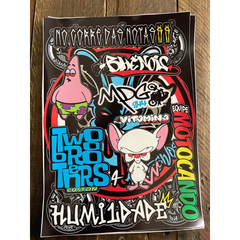 Cartela de adesivo impresso 18 em Oferta na Shopee