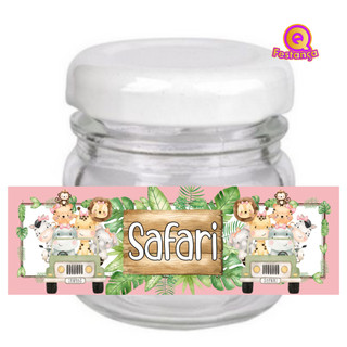10 Adesivos Rótulo para Potinho 40ml Safari Aquarela Rosa - Kit de Festa Rosa, Decoração de Festa com bichinhos, Bichinhos Rosas, Animais, Zoológico, Lembrancinhas de Aniversário, Decoração de festa, Decoração de festa Infantil