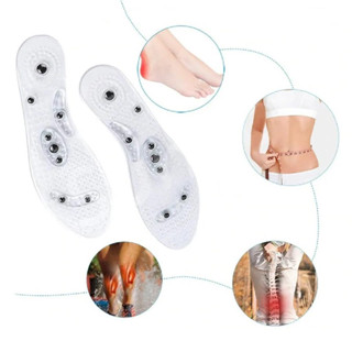 Palmilha Magnetica Ortopedica Transparente De Gel Massagem（F-390）