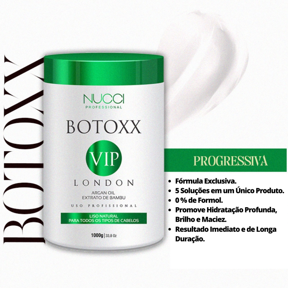 Progressiva Orgânica Botox Sem Formol - Nucci Botoxx Vip London 1Kg