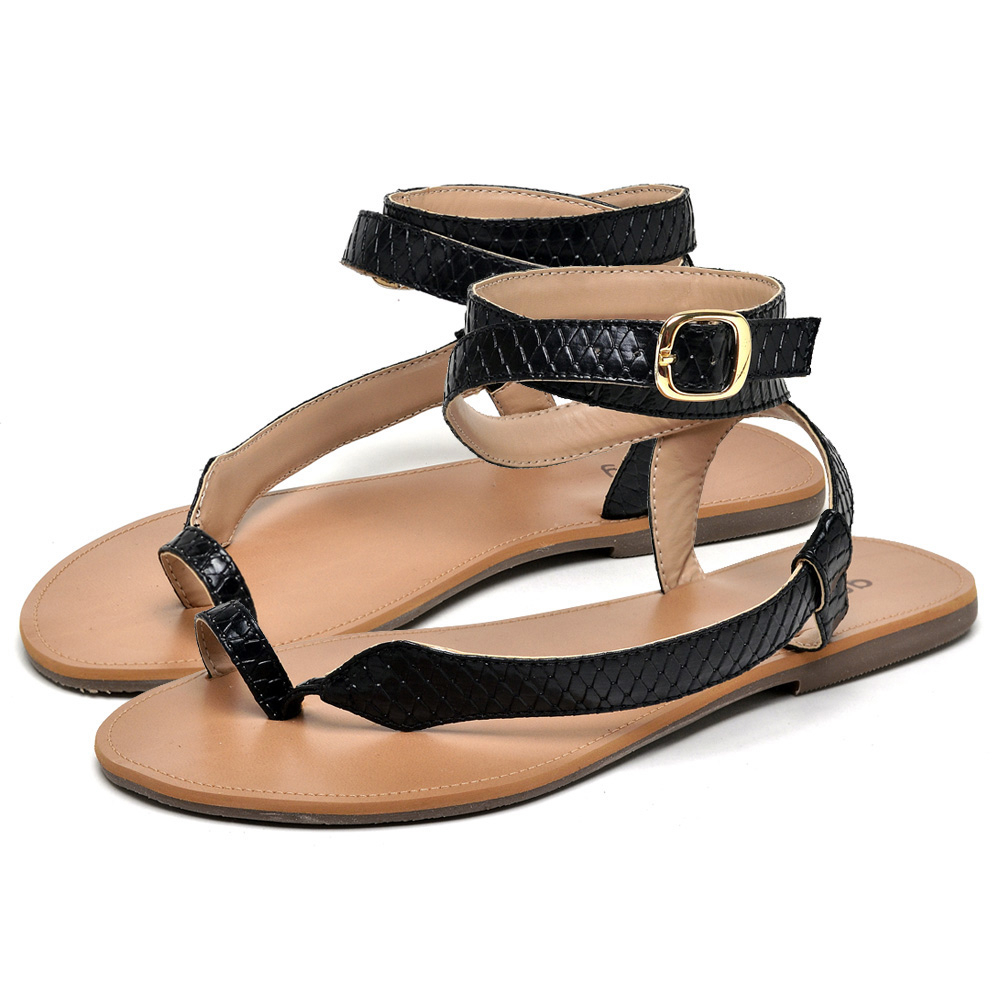 Sandalia Rasteirinha Dubuy Feminina Cobra Preta Naja 2033FG em Oferta na Shopee