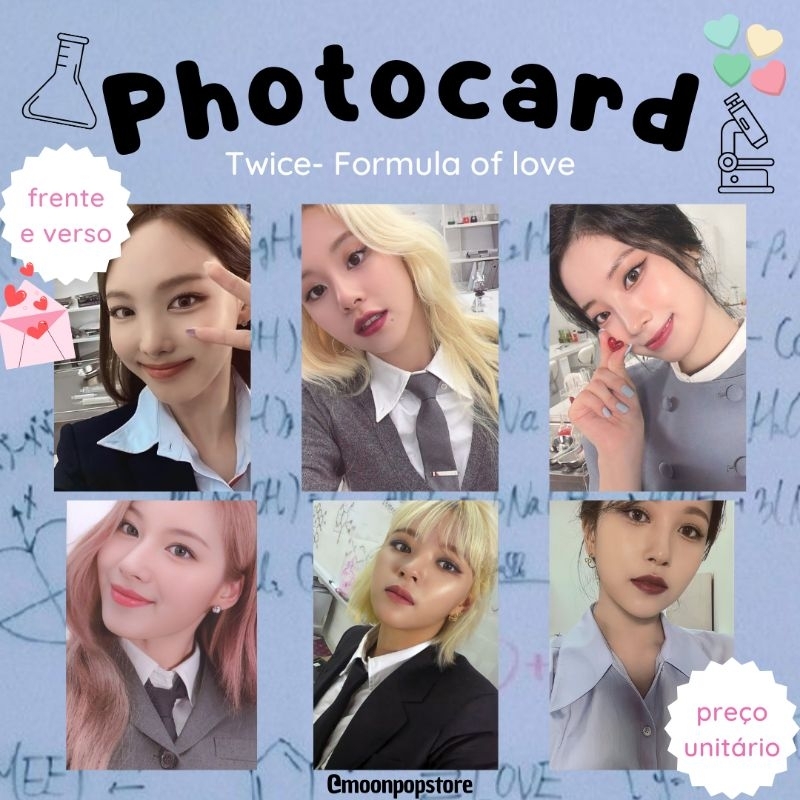 Photocard Kpop Twice Formula Of Love - VALOR POR UNIDADE- Fanmade frente e verso