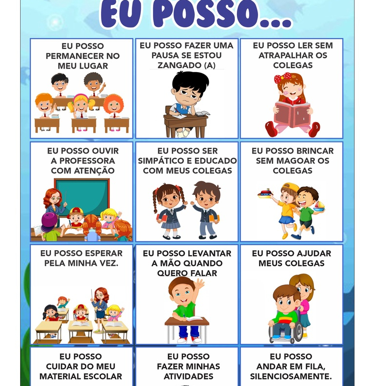 Banner Escolar EU POSSO Professor Escola Crianças Educação infantil em Oferta na Shopee