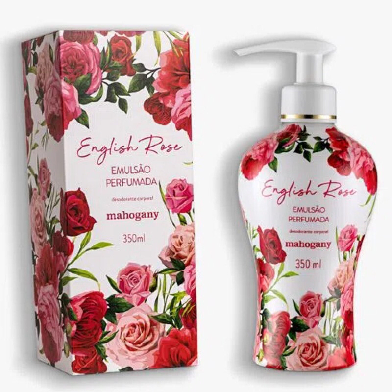 ENGLISH ROSE HIDRATANTE DESODORANTE CORPORAL 350 ML MAHOGANY em Oferta na Shopee