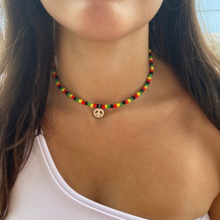 Colar de miçangas do reggae , paz, rastafari, jamaica