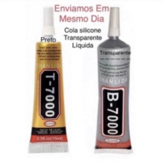 Cola b7000 branco  transparente 15ml Cola T7000 preta 15ml Cola pequena
