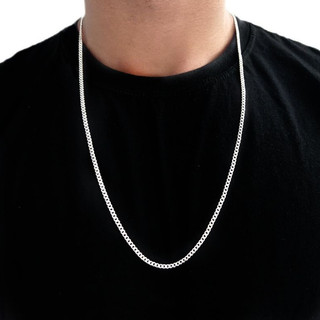 Corrente Correntinha Masculina Fina Grumet 2,5mm Banhado a Prata 925