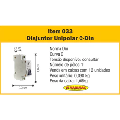 Kit 12 pçs Disjuntor Unipolar 16A (1caixa)"PROMOÇÃO R$49,99"