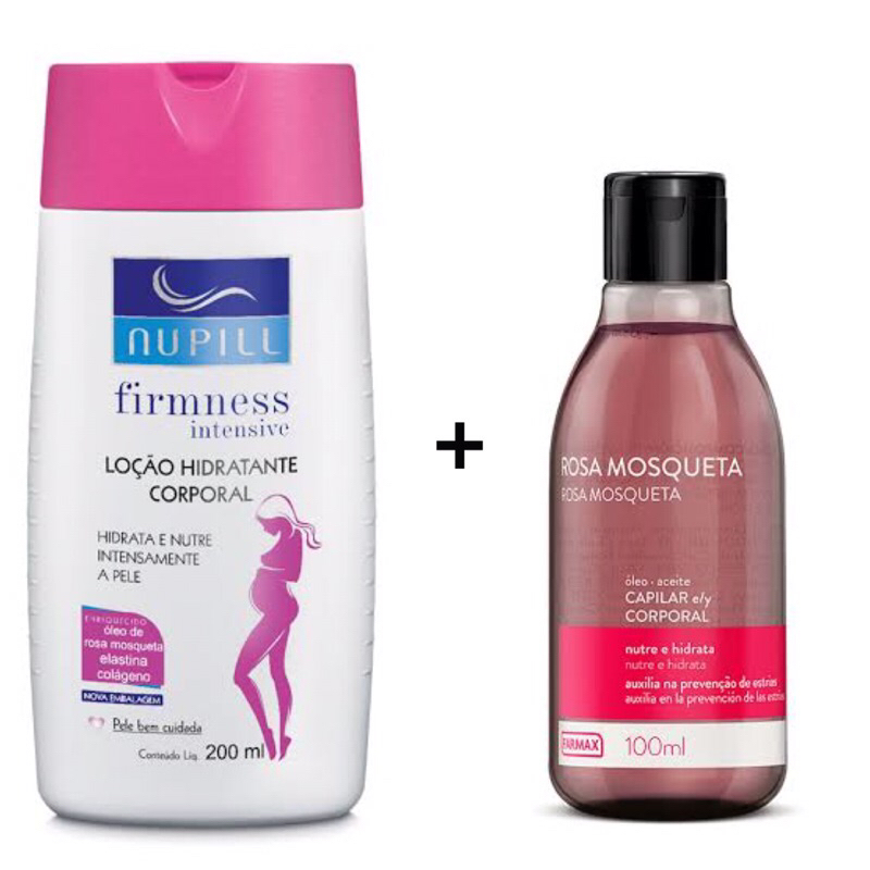 Kit Gestante Anti-estrias Rosa Mosqueta 1 Hidratante Corporal 200ml + 1 Óleo Corporal 100ml — R$ 38,00 em Shopee