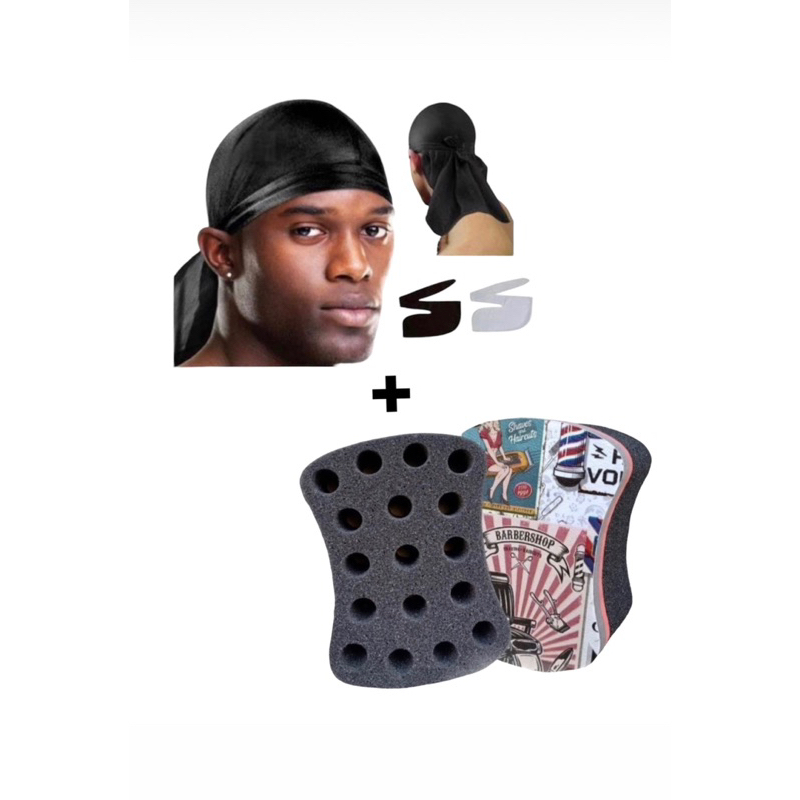 Touca Dureg + Esponja Nudred Kit Cabelos Afro