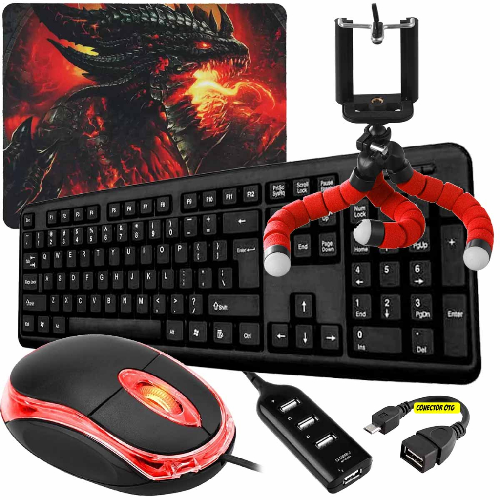 Kit Mobilador Gamer Completo Promoção Para Celular Com Teclado + Mouse Óptico Shopee Brasil