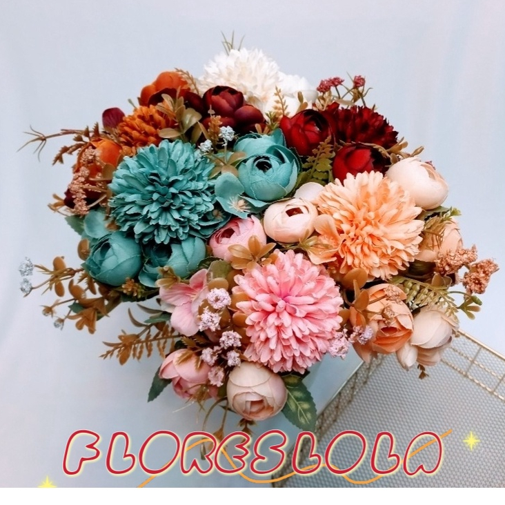 Buquê Misto Flor Artificial Crisântemo com Rosa e Crisântemo com Cravo, Buquê P/ Decoração Casamento, Arranjos, e casa em Oferta na Shopee
