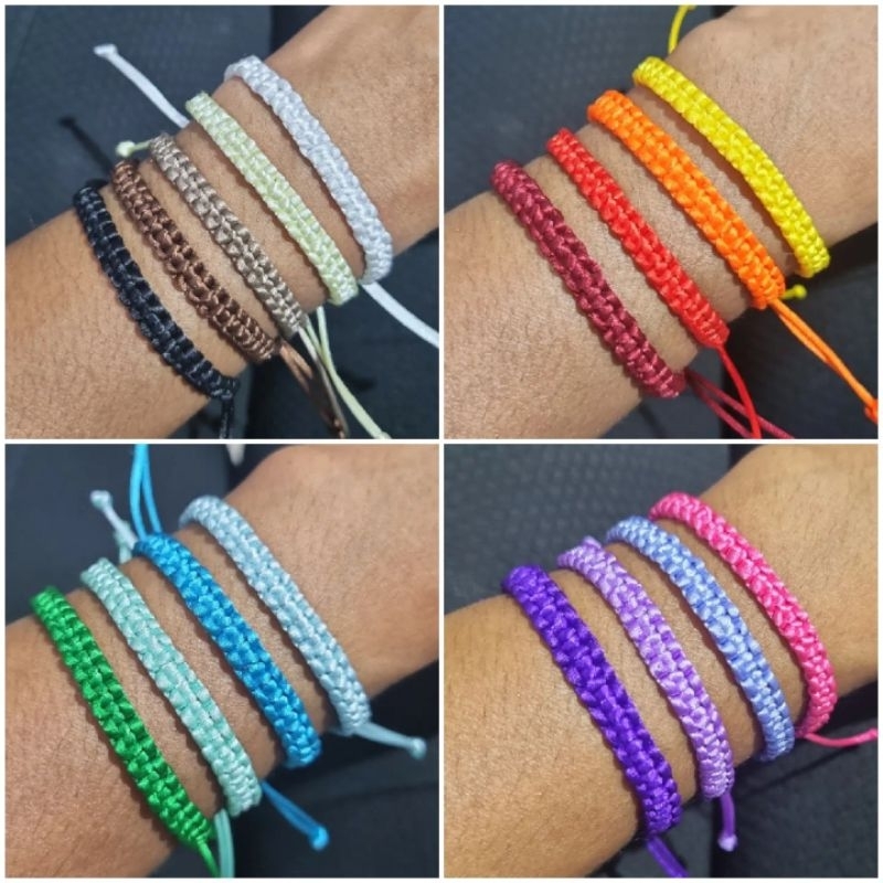 Pulseiras de macrame no fio de cetim varias cores cada em Oferta na Shopee