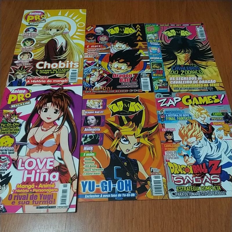 Lote 6 Revista de anime e mangá - Comix e Anime Pro / Dragon Ball Naruto Hulk Animatrix antiga Batman yu gi oh clamp