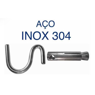 Gancho Armador de Rede Parabolt em Aço Inox 304 suporta 200kg