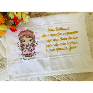 Toalha batizado, toalhinha batizado,toalha bordada,toalha infantil, toalha branca, eucarístia, primeira comunhão, toalha personalizada.