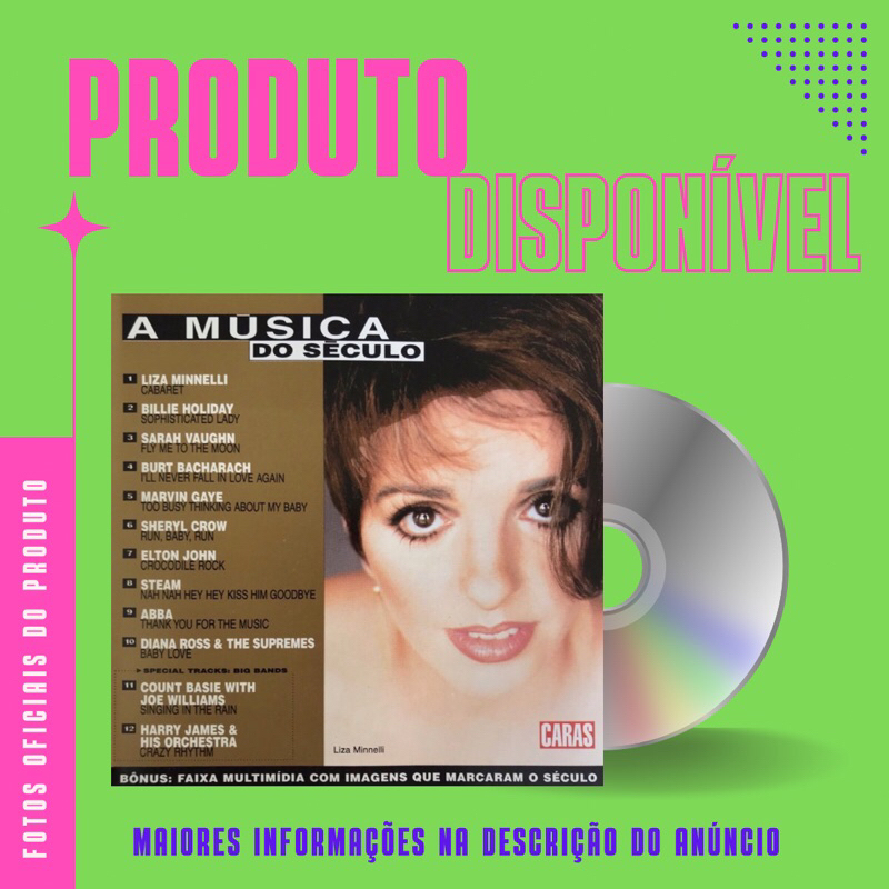 CD A MÚSICA DO SÉCULO - VOLUME 4 - Liza Minnelli, Billie Holiday, Sarah Vaughn, Marvin Gaye, Elton John, Abba
