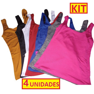kit 4 blusas regata, blusa feminina, camiseta
