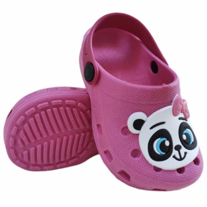 Babuche Sandalia Premium Infantil Menina Pink Panda Zoo Pratico leve macio pratico no dia a dia escola colegio praia piscina