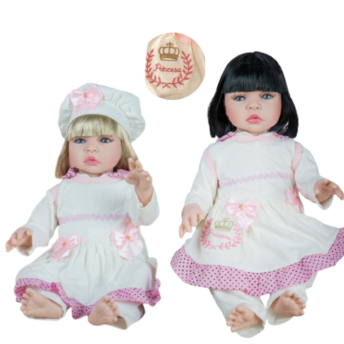 Bebe Boneca Reborn Silicone Realista Princesa Com 24 Itens