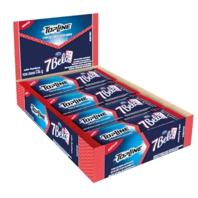 Chiclete Topline 7Belo Zero Açúcares 134g