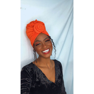 Turbante Afro Flor 2 Em 1 Com Regulado ( CORES LISA) em Oferta na Shopee