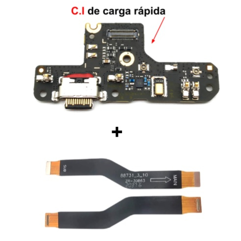 Placa de Carga com Microfone Moto G9 Plus + Flex Cabo FoMain Board Connector Motorola Moto G9 Plus