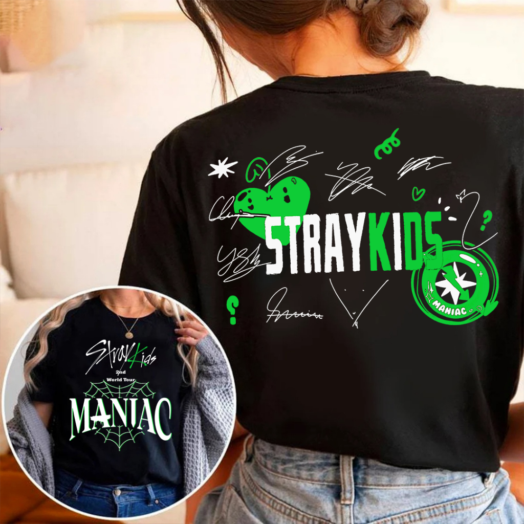Camiseta T-shirt Unissex Algodão Stray Kids Maniac Kpop