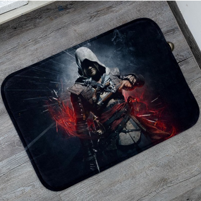 Tapetes de Porta Decorativo Assassin's Creed Entrada Antiderrapante 40x60