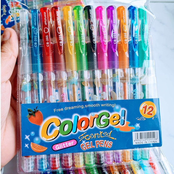 1 Kit com 6 Canetas Gel Glitter | Papelaria | Kawaii | Caneta Gel Colorida | Material Escolar