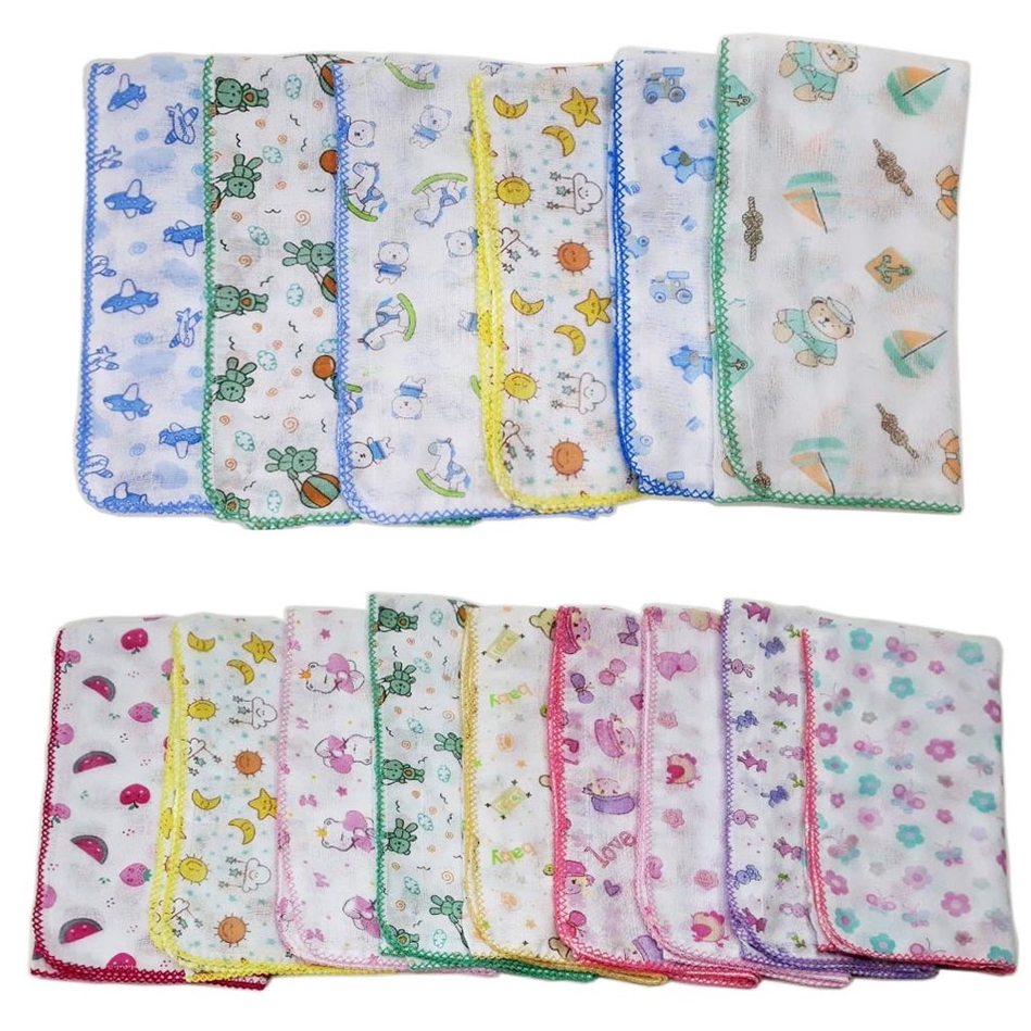 Fralda Estampada Luxo Bebe 70x70cm Com Crochê Kit Com 5 Pçs Tecido Duplo Alta Absorção Grande em Oferta na Shopee