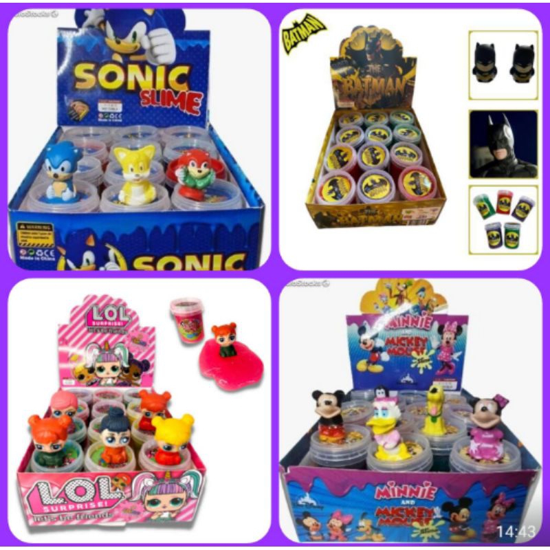 Slime + Personagens Lol Naruto Pokémon Sonic Minions Lucas Neto