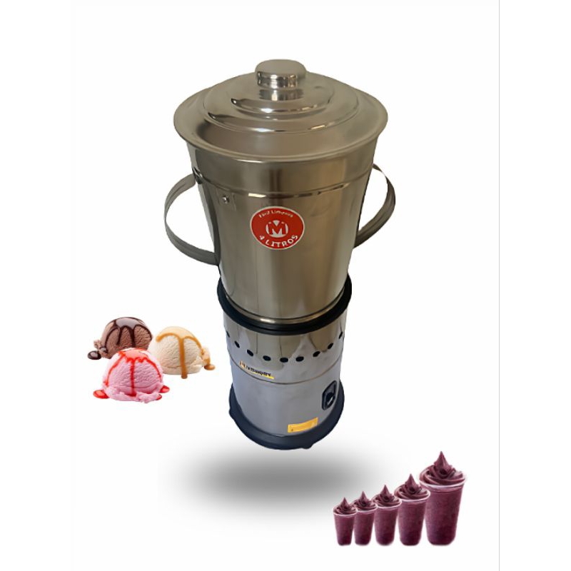 Liquidificador/Triturador Industrial Baixa Rotação de 4 litros para Cozinhas, Restaurantes para massas em geral, açaí e sorvete