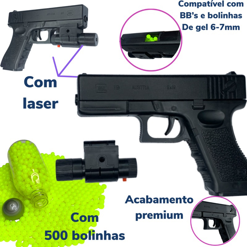 Arminha Pistola Glock lança Bolinhas de Gel Lançamento o melhor