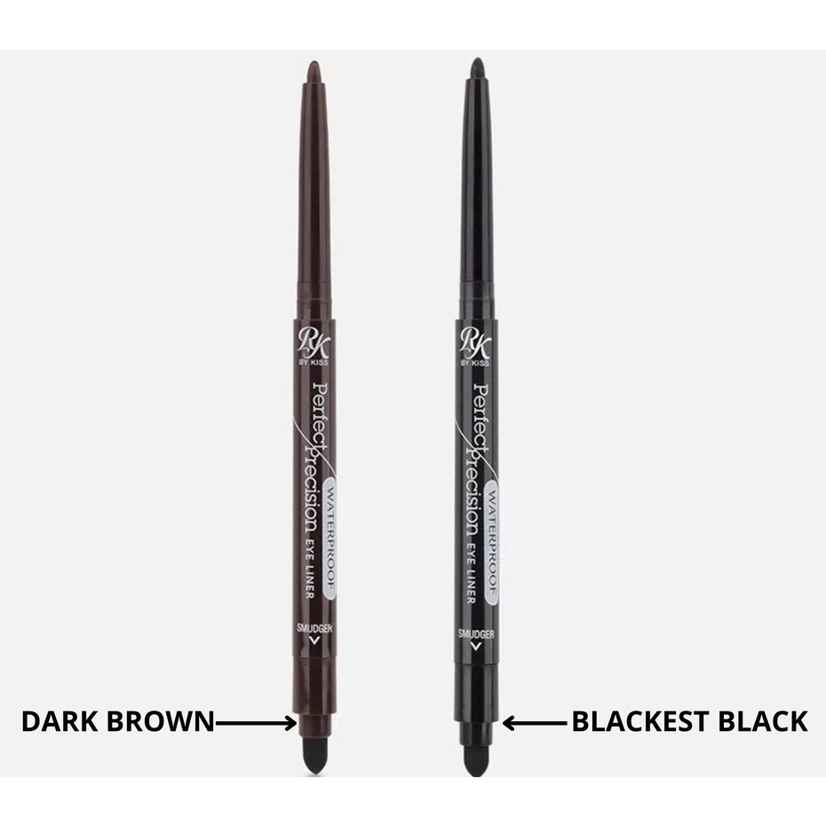 Lápis Retrátil Olhos A Prova D'agua RK By Kiss - Dark Brown, Blackest Black, Bege
