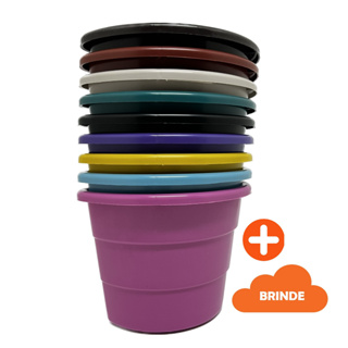 Kit 10 Vaso e kit 5 Vaso de parede plástico Arandela meia lua cuia 3,3L em Oferta na Shopee