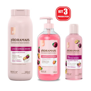 Kit Ameixa Negra - Sabonete Líquido 500ml, Hidratante Corporal 500ml e Óleo Corporal 120ml...