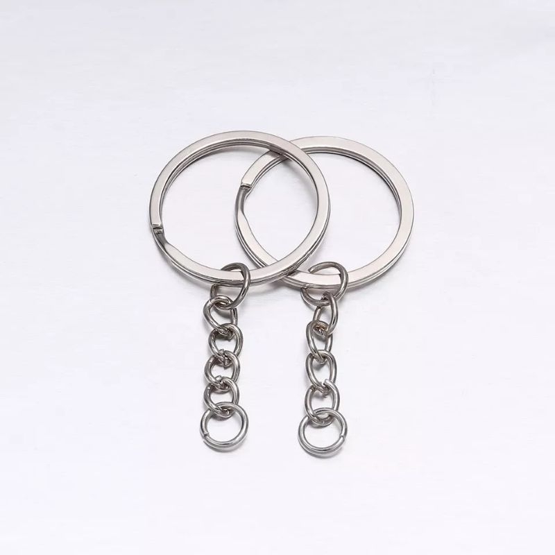 argola italiana para chaveiro - artesanato - prata - 25mm 50 peças