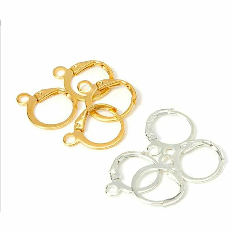 100 Peças Base para Brinco Argola Tranquetas Prata | Dourado em Oferta na Shopee