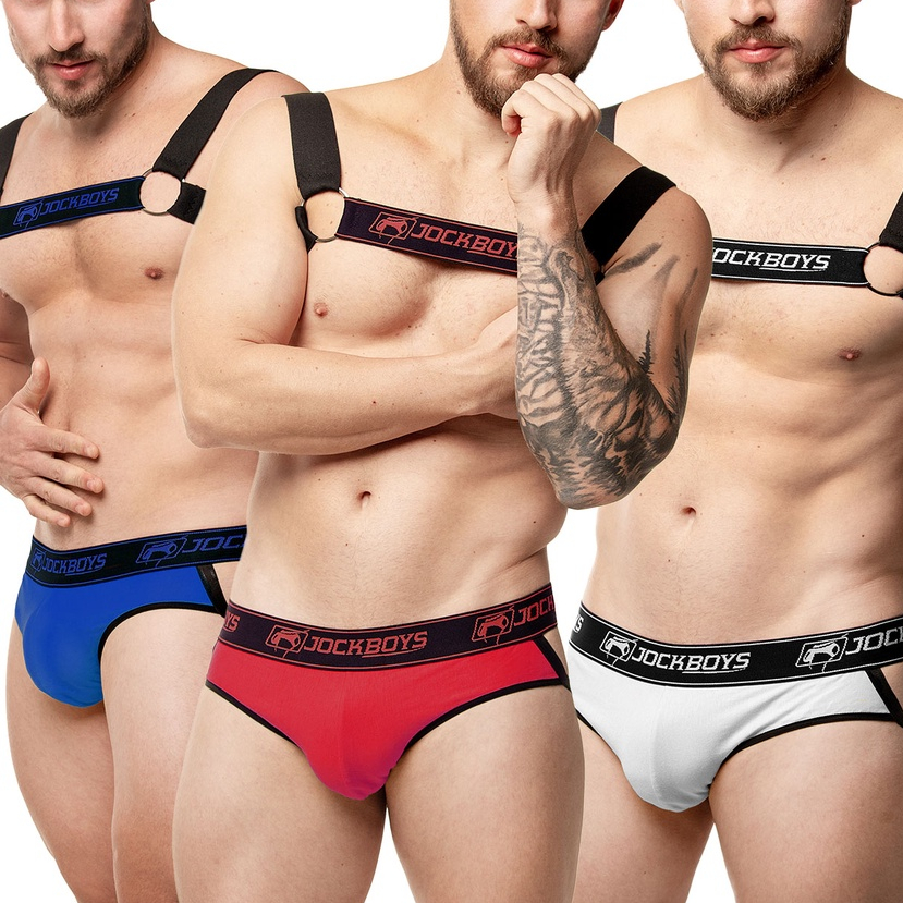 Cueca Jockstrap + Harness Masculino em elástico confortável - Jock Boys