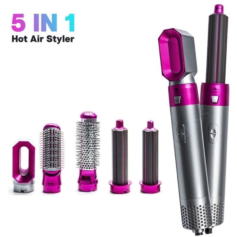 Escova Secador De Cabelo Alisadora Profissional 5 em 1 Para Penteado Feminino Eletrico