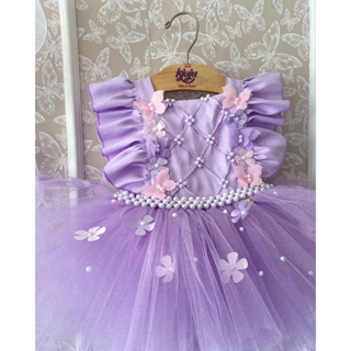 Romper jardim Bosque encantado Lilas vestido infantil tule jardim da Borboleta fru-fru Personalizado em Oferta na Shopee
