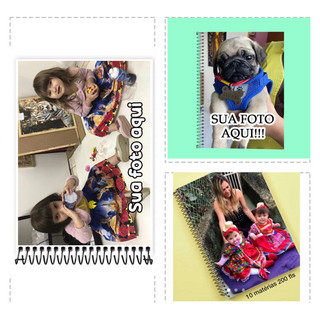 kit com 1 caderno 10 matérias, 2 cadernos de 1 matéria e 1 caderno desenho capa dura