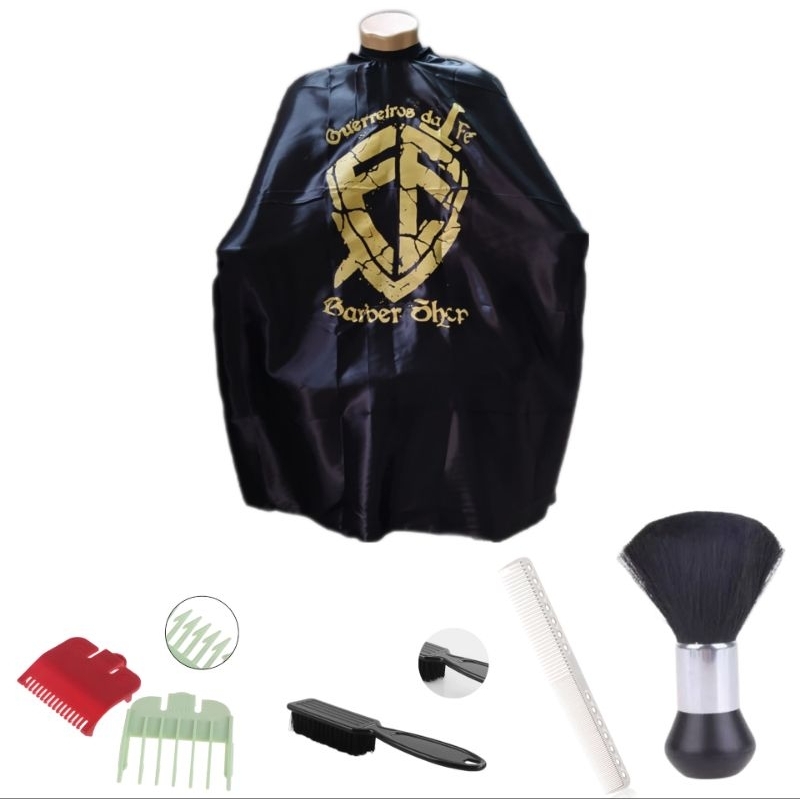 Kit Capa de Corte e Acessórios para Barbeiro Iniciante salão de beleza