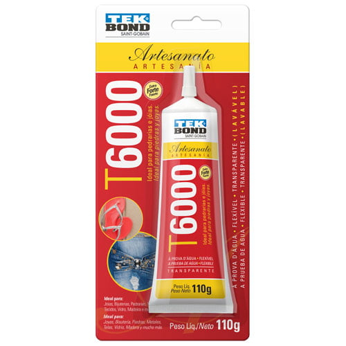 Cola Tek Bond T6000 Permanente Artesanato Bijuteria Tecidos