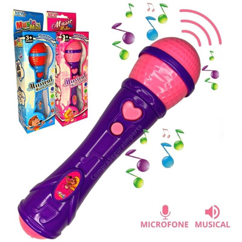 Microfone Musical Infantil Brinquedo Emite o som da Voz