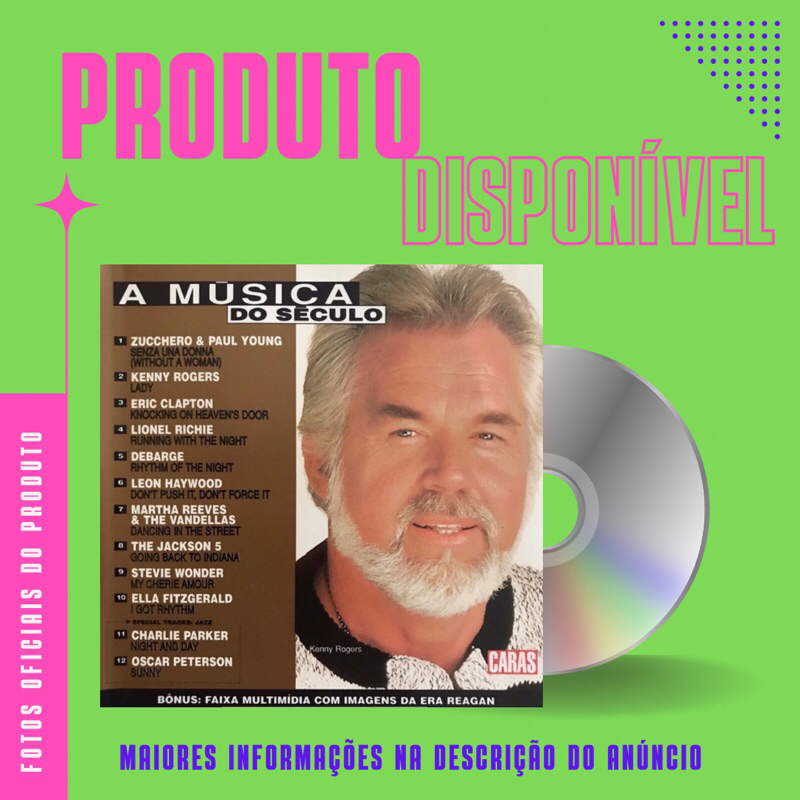 CD A MÚSICA DO SÉCULO - VOLUME 12 - KENNY ROGERS, ERIC CLAPTON, LIONEL RICHIE, STEVIE WONDER, ELLA FITZGERALD