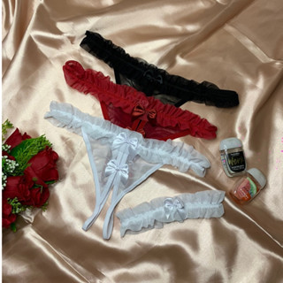 Calcinha Fio com Abertura e Perneira Sexy Preta Branca e Vermelha