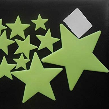 100 Pçs Estrela De Cinco Pontas Que Brilham No Escuro 3d Adesivo De Parede Luminosa Fluorescente Pvc Decalques Para Teto